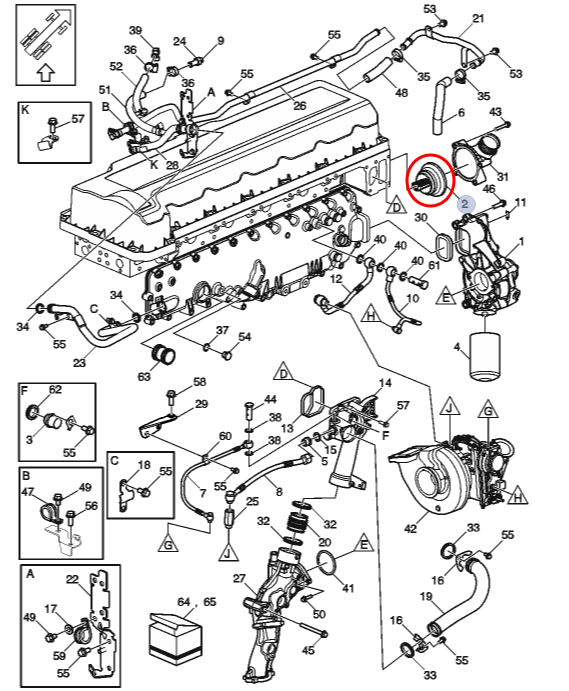 Thermostat | Volvo / Mack | Volvo 21412639 / 21613426 / 21237213 | FleetRun FR-COOL772