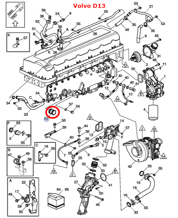 EGR Cooler Coolant Connection Pipe | Volvo / Mack | Volvo 21434720 / 21328254 | FleetRun FR-COOL774