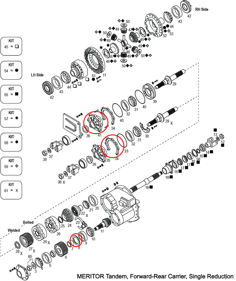 Shim Kit | Power Divider | Meritor KIT-2429 | FleetRun FR-DVTN192