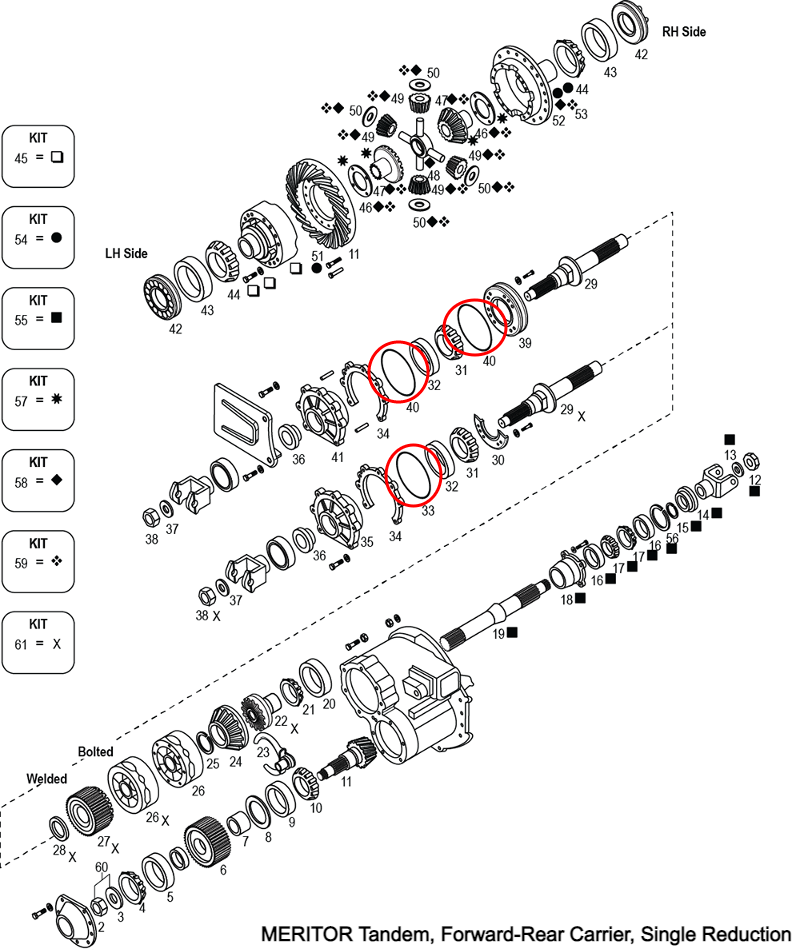 O-Ring Kit | Power Divider / Differential | Meritor 5-X-1034 | FleetRun FR-DVTN322