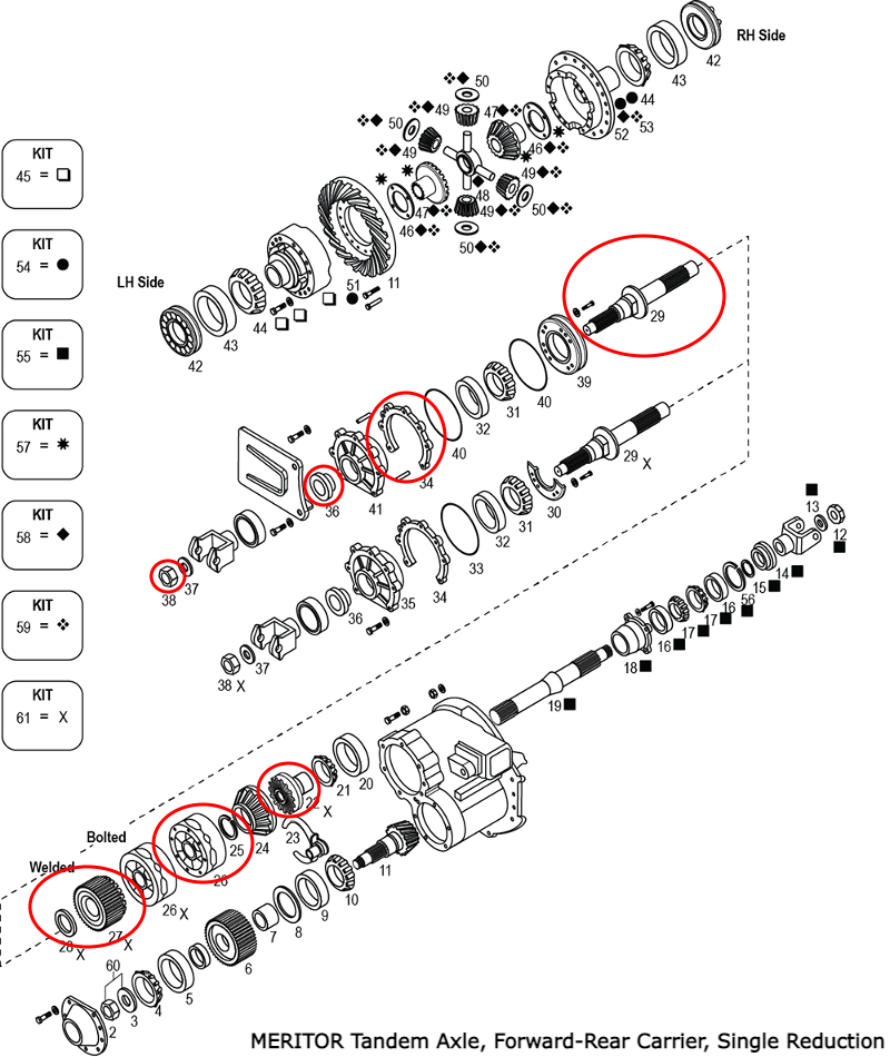 Power Divider Kit ~ With Pump | Meritor MPS-3345-145 | FleetRun FR-DVTN545