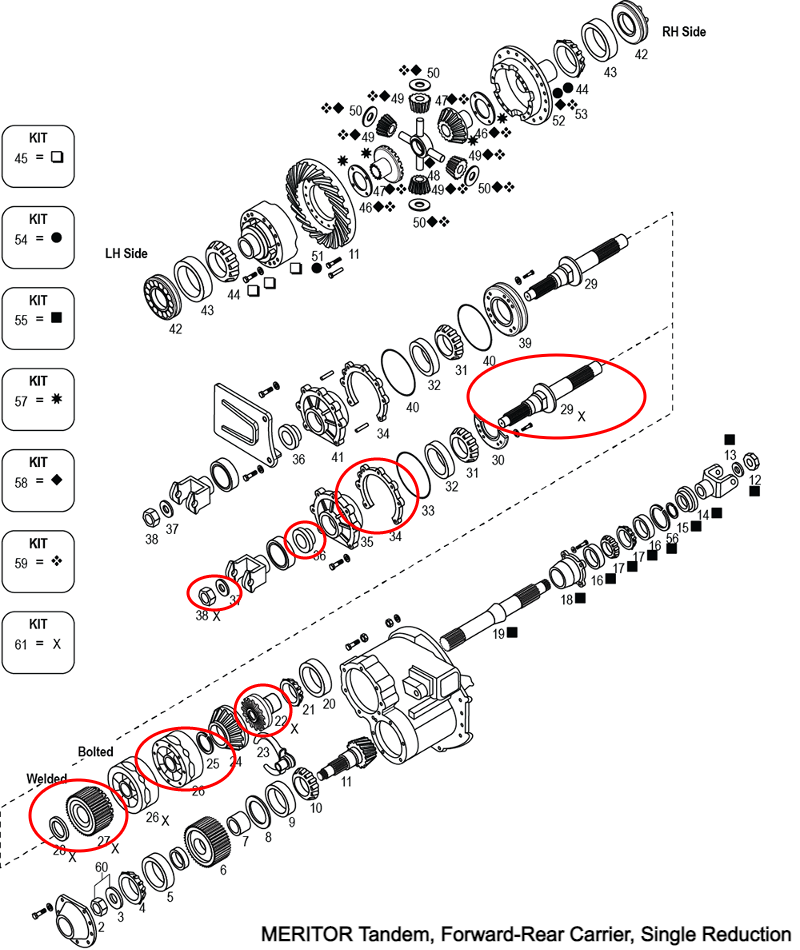 Power Divider Kit ~ Without Pump | Meritor MPS-3344-145 | FleetRun FR-DVTN582