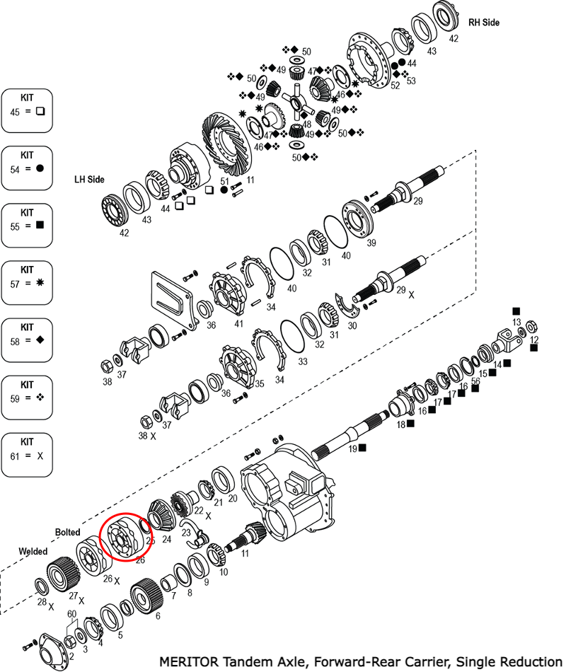 Power Divider Case Assembly | Meritor A-3235-N-2380 | FleetRun FR-DVTN795