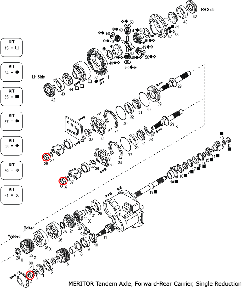 Pinion Nut | Differential / Axle |  Meritor 40X1233 | FleetRun FR-DVTN973-1