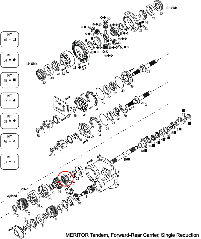 Side Gear | Power Divider | Meritor 2234-R-1188 | FleetRun FR-DVTN973