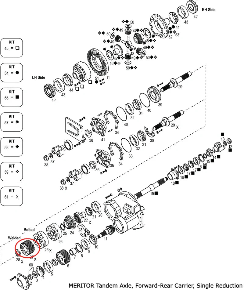 Helical Drive Gear | Power Divider | Meritor 3892-R-4932 | FleetRun FR ...