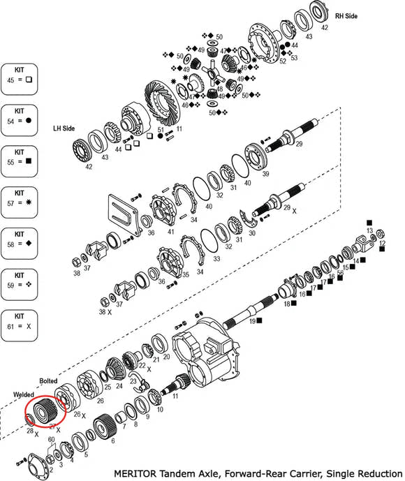 Helical Drive Gear | Power Divider | Meritor 3892-R-4932 | FleetRun FR-DVTN974