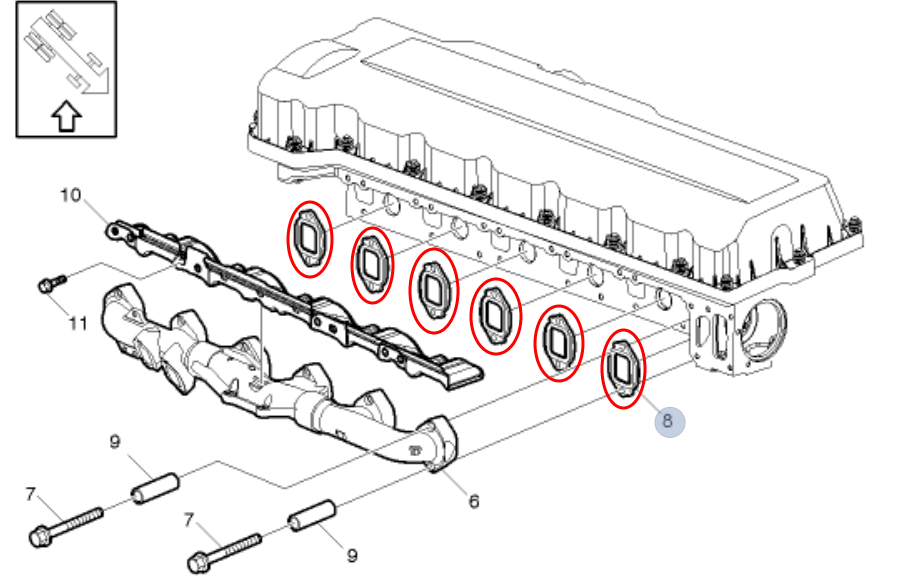 Exhaust Manifold Gasket | Volvo D13 | Volvo 20855371 / 20543071 | FleetRun FR-ENGN495