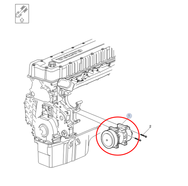 A/C Compressor | Volvo 20721587 ~ Sanden 4326 | FleetRun FR-HVAC485