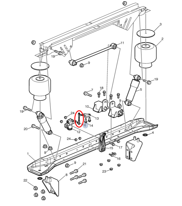 Cab Height Control Level Rod | Volvo VNL | Volvo 20462337 / 8075714 / 20422565 | FleetRun FR-SPSN288