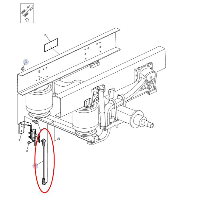 Air Suspension Height Control Level Rod | Volvo VNL | Volvo 22379948 / 20571129 / 85141824 | FleetRun FR-SPSN323