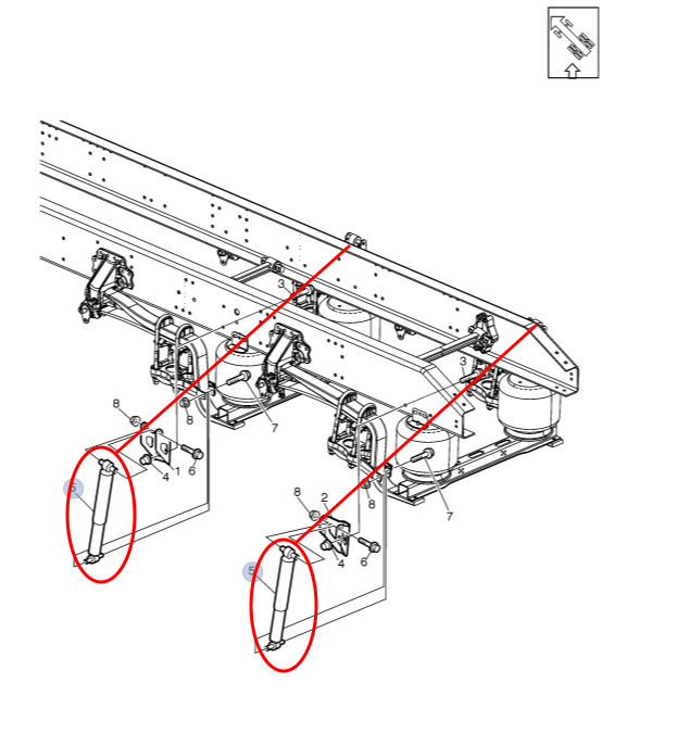 Shock Absorber | Volvo 20551628 ~ Mack 20897198 ~ Gabriel Fleetline 85066 | FleetRun FR-SPSN533