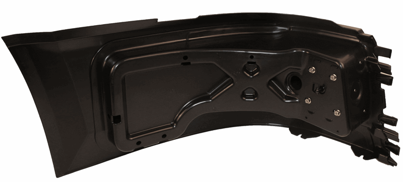 Extremo del parachoques ~ LH | con orificios para faros antiniebla | 2004-2014 Volvo VNL | Volvo 20567505 / 82364722 / 82721510 | FleetRun FR-BODY916 - 0